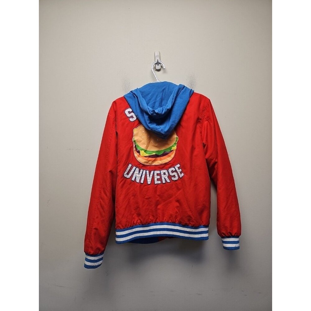 STEVEN UNIVERSE Cartoon Network Multicolor Lined Metal Snap HOODED JACKET Mens S